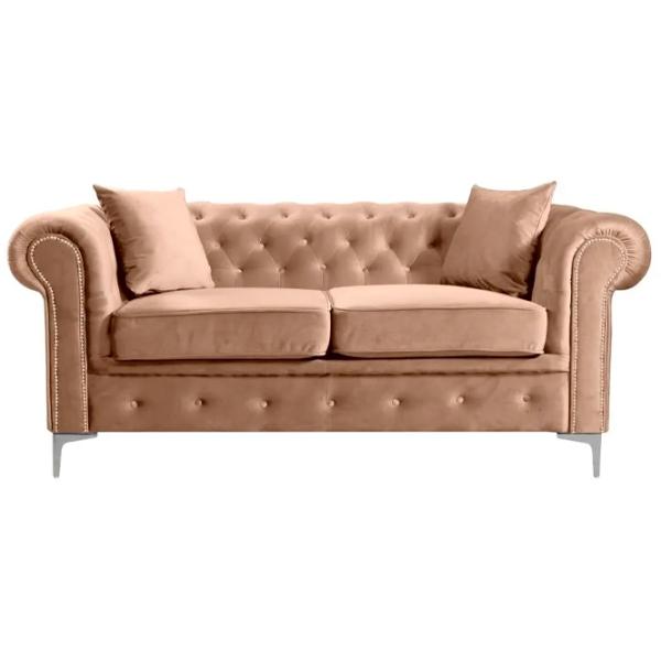 Canapea Tempo Kondela Romano (5685968) Velvet / Light Brown photo 1