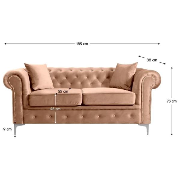 Canapea Tempo Kondela Romano (5685968) Velvet / Light Brown photo 6