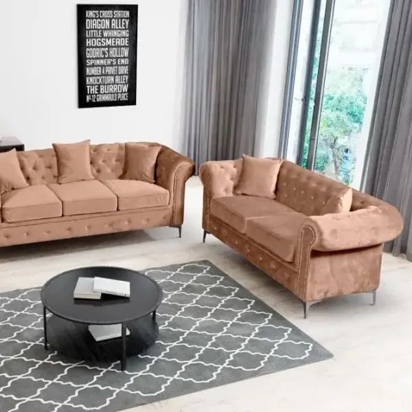 Canapea Tempo Kondela Romano (5685968) Velvet / Light Brown photo 7