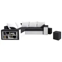 Canapea de colț Space Meble Dallas Left Mikrofaza 27/Mikrofaza 31 (5597224) Microfibră / Black White