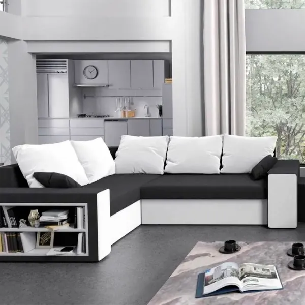 Canapea de colț Space Meble Dallas Left Mikrofaza 27/Mikrofaza 31 (5597224) Microfibră / Black White photo 4 Canapea de colț Space Meble Dallas Left Mikrofaza 27/Mikrofaza 31 (5597224) Microfibră / Black White photo 4