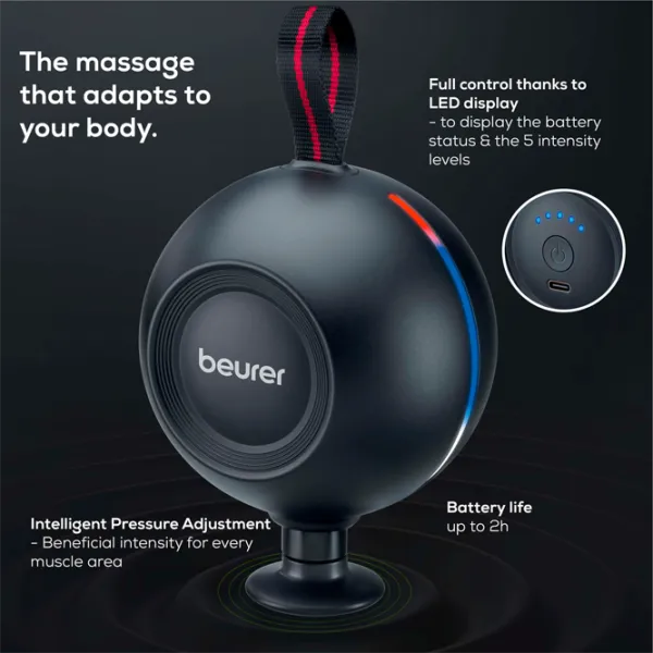 Aparat de masaj Beurer Deep Tissue MG101 Black photo 3 Aparat de masaj Beurer Deep Tissue MG101 Black photo 3