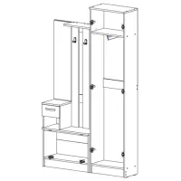 Dulap pentru antreu ML-Mobila ML-4 var 1 PAL / Artwood deschis photo 2