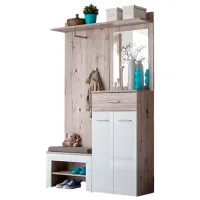 Dulap pentru antreu ASM Gustavo II DWW GV2 MDF / White gloss Oak wellington