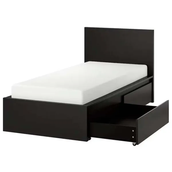 Кровать Ikea Malm/Lindbaden 2 90 x 200 см / Шпон / Черно-Коричневый photo 1