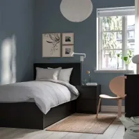 Кровать Ikea Malm/Lindbaden 2 90 x 200 см / Шпон / Черно-Коричневый photo 3