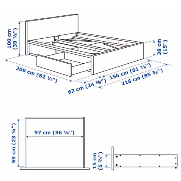Pat Ikea Malm/Lindbaden 2 140 x 200 cm / Furnir / White photo 9