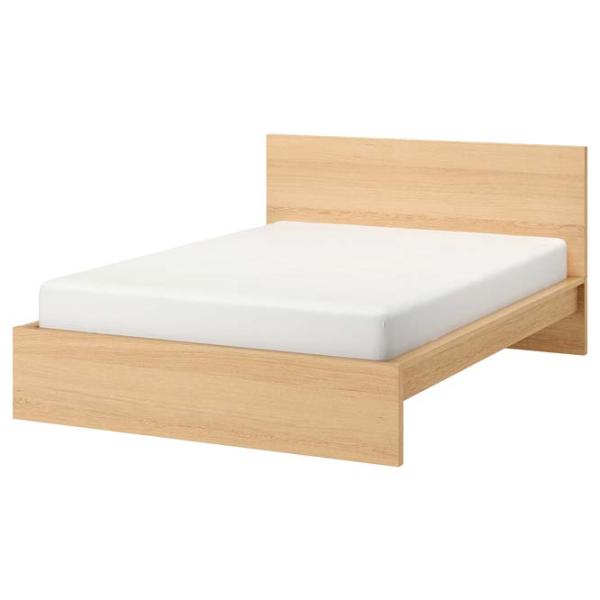 Кровать Ikea Malm/Luroy 160 x 200 см / Массив / Дубовый шпон беленый photo 1