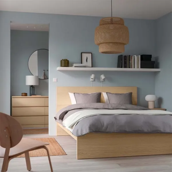 Кровать Ikea Malm/Luroy 160 x 200 см / Массив / Дубовый шпон беленый photo 2
