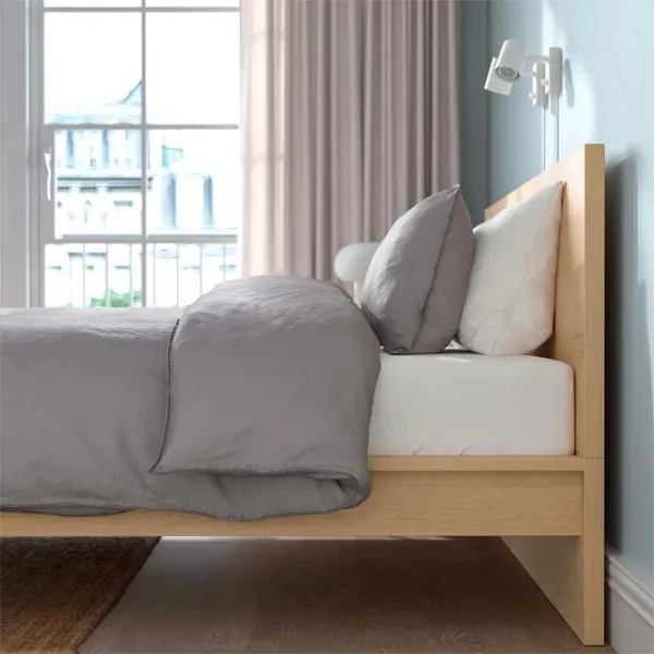 Кровать Ikea Malm/Luroy 160 x 200 см / Массив / Дубовый шпон беленый photo 4