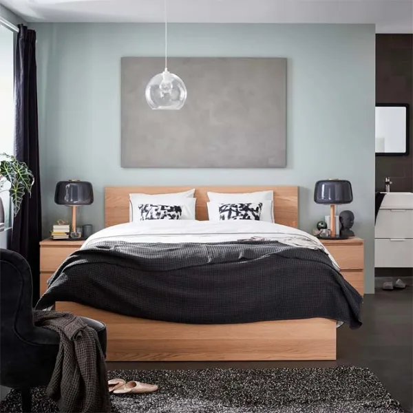 Кровать Ikea Malm/Luroy 180 x 200 см / Массив / Дубовый шпон беленый photo 3