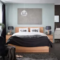 Кровать Ikea Malm/Luroy 180 x 200 см / Массив / Дубовый шпон беленый photo 3