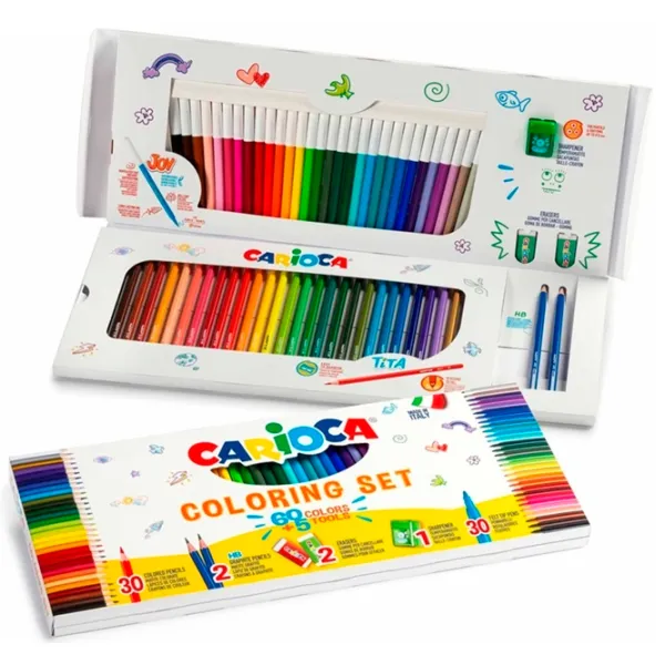 Carioci Carioca Coloring set Cantitatea în set - 60 buc. photo 2 Carioci Carioca Coloring set Cantitatea în set - 60 buc. photo 2