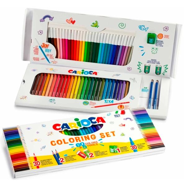 Carioci Carioca Coloring set Cantitatea în set - 60 buc. photo 2 Carioci Carioca Coloring set Cantitatea în set - 60 buc. photo 2