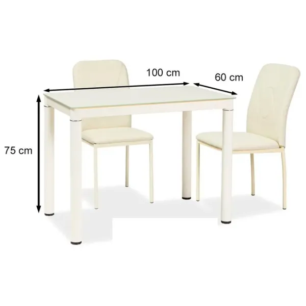 Masă de bucătărie fixă Signal Galant Sticlă/ Cream photo 5