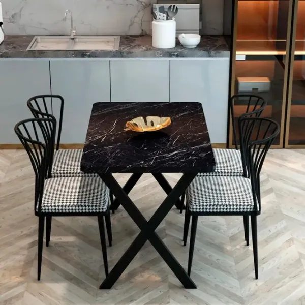 Masă de bucătărie fixă Prestige Bendir X Leg PAL/ Black photo 3