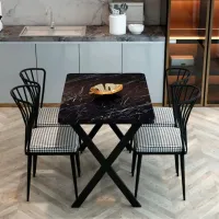 Masă de bucătărie fixă Prestige Bendir X Leg PAL/ Black photo 3