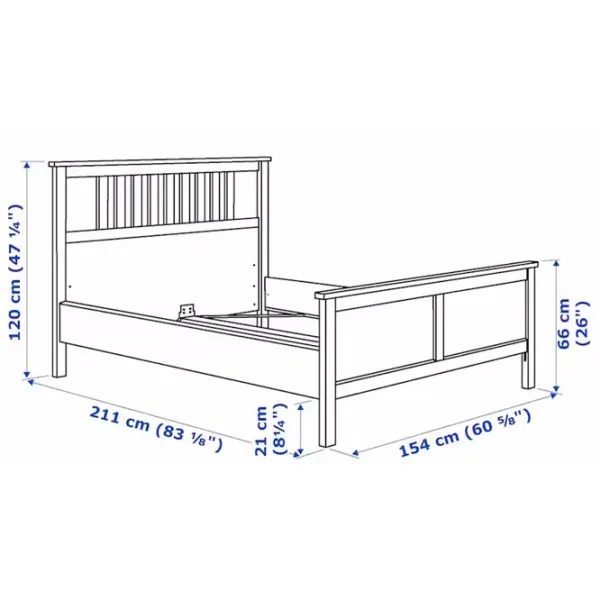 Pat Ikea Hemnes Lindbaden 140 x 200 cm / Masiv / White photo 8