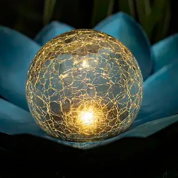 Lampă solară Forever Sunari Lotus Flower Oțel inoxidabil / Blue photo 2