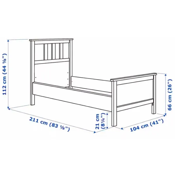 Кровать Ikea Hemnes/Valevag 90 x 200 см / Массив / Белый photo 13