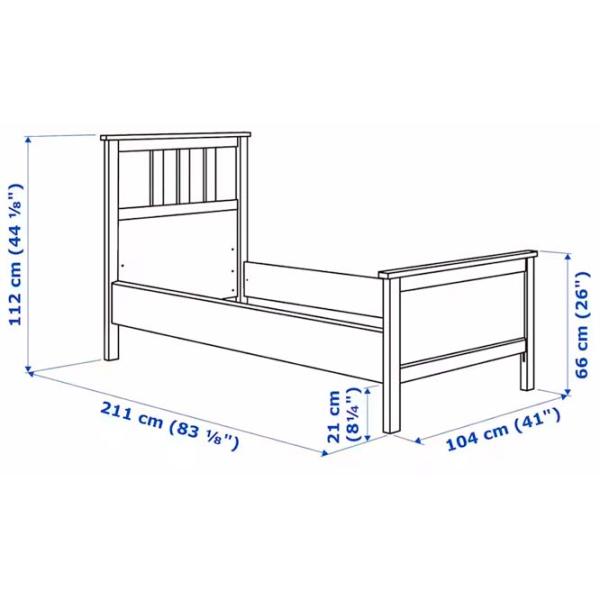 Кровать Ikea Hemnes/Valevag 90 x 200 см / Массив / Белый photo 13