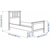 Кровать Ikea Hemnes/Valevag 90 x 200 см / Массив / Белый photo 13
