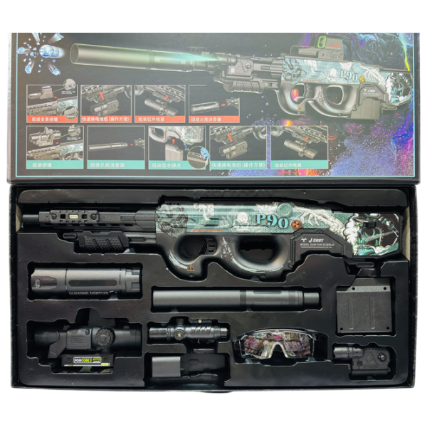 Бластер J-Shot P90 JF-014G 8+ / Гелевые шарики / Синий photo 2