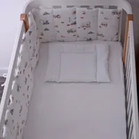 Барьер для кроватки Veres Строительные машинки Белый / Хлопок