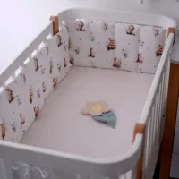 Барьер для кроватки Veres Зайчики Белый / Хлопок