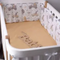 Барьер для кроватки Veres Зверята на гонках Белый / Хлопок