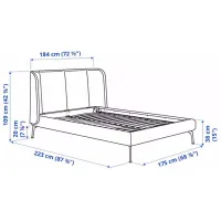 Кровать Ikea Tufjord/Tallmyra/Lindbaden 160 x 200 см / Шпон / Серый photo 5