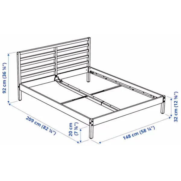 Pat Ikea Tarva/Luroy 140 x 200 cm / Masiv / White photo 8