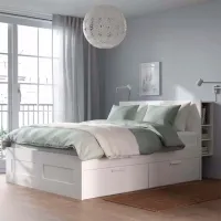 Кровать Ikea Brimnes Luroy 180 x 200 см / ЛДСП / Белый photo 3