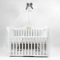 Балдахин для кроватки PernaMea Royal Серый / Полиэстер