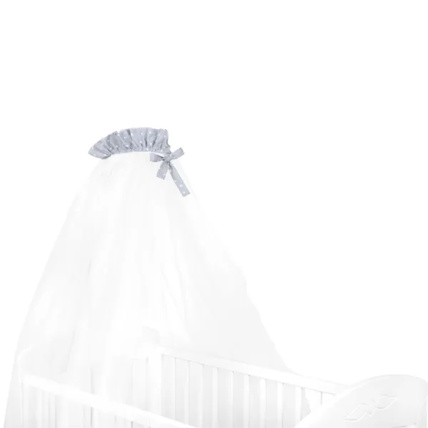 Балдахин для кроватки KikkaBoo Joyful Mice Серый / Тюль photo 1