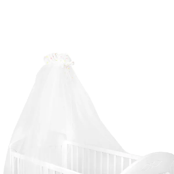 Baldachin pentru pătuț KikkaBoo Rabbits in Love White / Tul photo 1