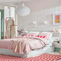 Кровать Ikea Nordli 140 x 200 см / Массив / Белый photo 2