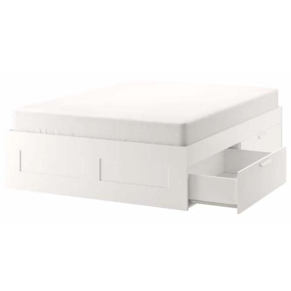 Кровать Ikea Brimnes Lonset 180 x 200 см / Массив / Белый photo 1 Кровать Ikea Brimnes Lonset 180 x 200 см / Массив / Белый photo 1