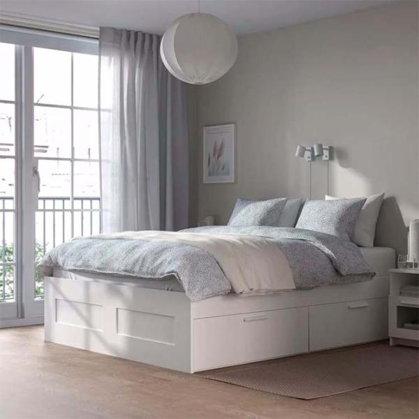 Кровать Ikea Brimnes Lonset 180 x 200 см / Массив / Белый photo 3 Кровать Ikea Brimnes Lonset 180 x 200 см / Массив / Белый photo 3