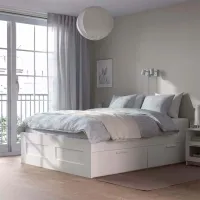 Кровать Ikea Brimnes Lonset 180 x 200 см / Массив / Белый photo 3