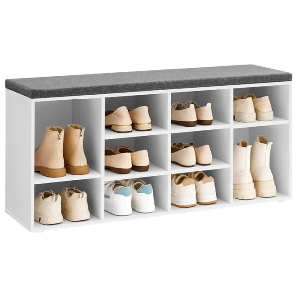 Tumbă pentru încălțăminte Vasagle LHS10WT 48 x 104 x 30 /Cloud White /White Gray photo 1