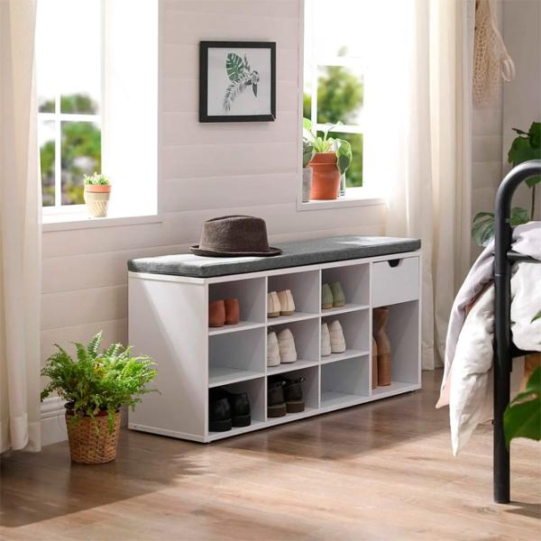 Стеллаж для обуви Vasagle LHS024W01V1 48 x 104 x 30см /White /White Gray photo 4