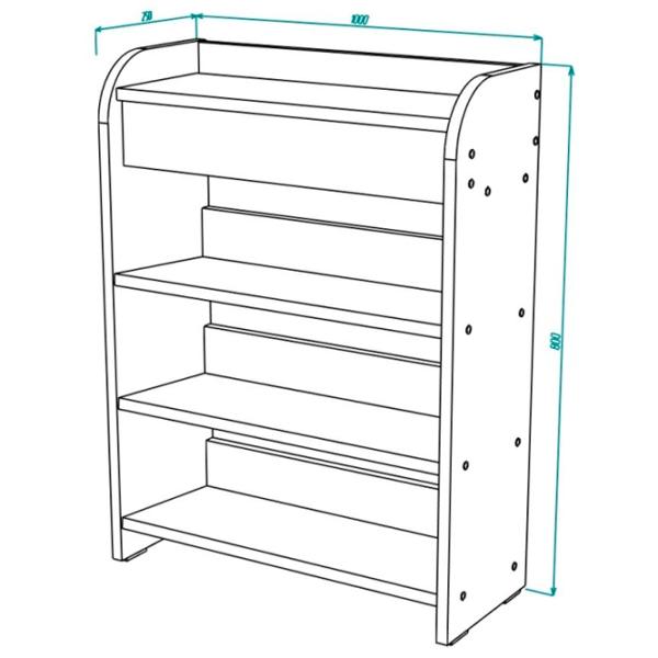 Тумба для обуви ML-Mobila МЛ-13 80 x 100 x 25см /Дуб Сонома /Дуб Сонома photo 3