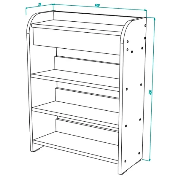 Tumbă pentru încălțăminte ML-Mobila ML-13 80 x 100 x 25 /Stejar Auriu /Stejar Auriu photo 4