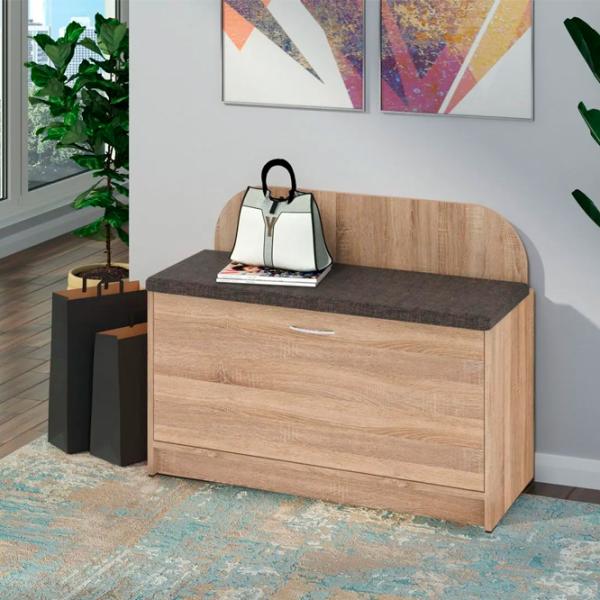 Tumbă pentru încălțăminte Pehotin B-1 67.5 x 90 x 38 /Stejar Sonoma /Sonoma oak Boston Brown photo 2