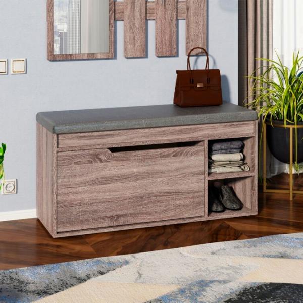 Tumbă pentru încălțăminte Pehotin B-4 53 x 109 x 38 /Stejar trufă /Stejar trufă Dark gray photo 2