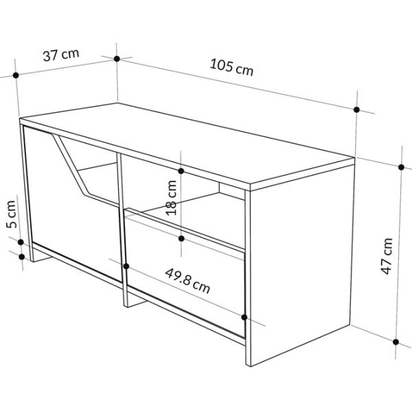 Etajeră pentru încălțăminte Decortie Nexus 47 x 105 x 37 /Stejar /Oak White photo 4