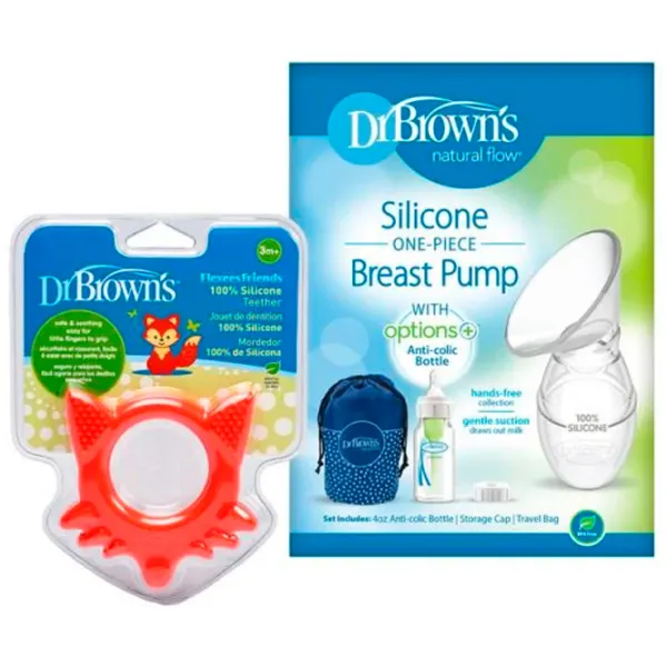 Молокоотсос Dr. Brown's One Piece Breast Pump + прорезыватель для зубов Fox  /  photo 1