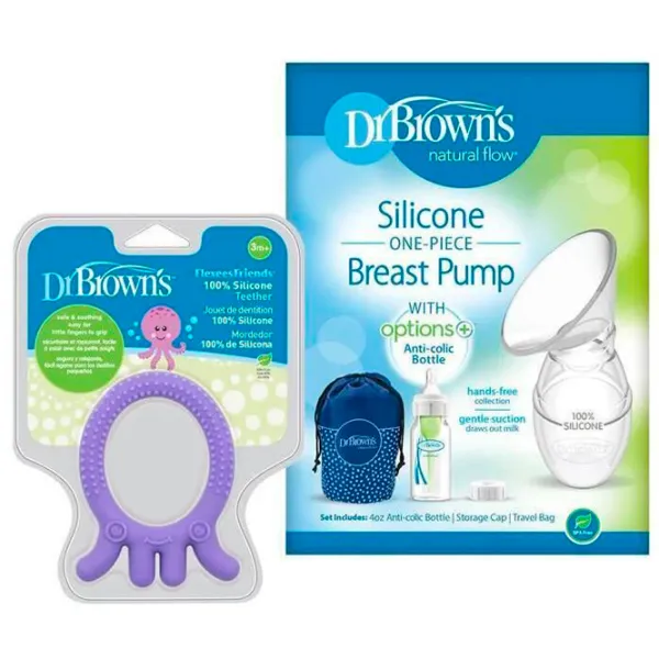 Молокоотсос Dr. Brown's One Piece Breast Pump + прорезыватель для зубов Octopus  /  photo 1