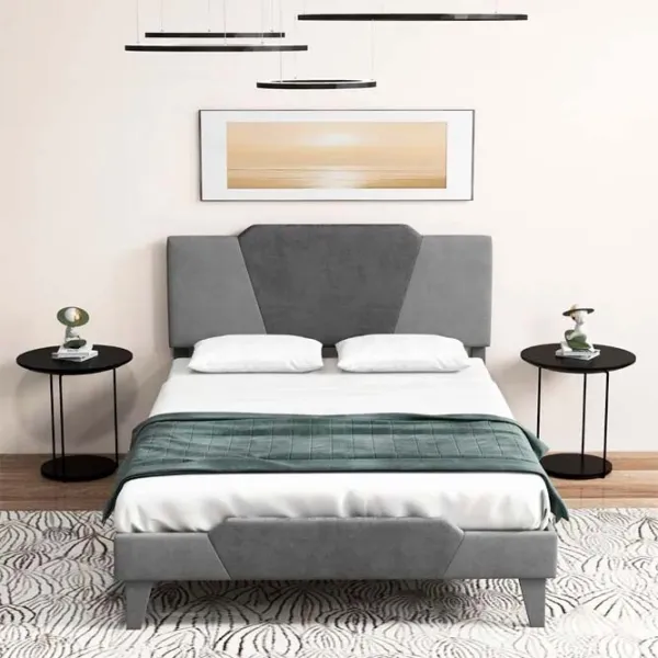 Pat Costway HU10449GR-D 140 x 200 cm / Masiv / Gray photo 4